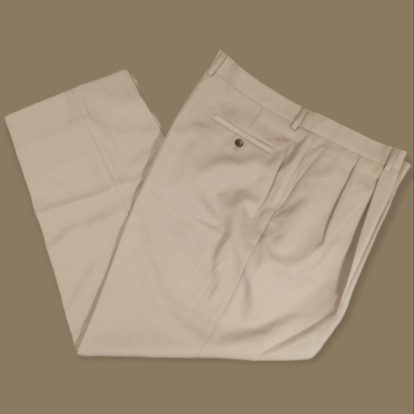 Pronto Uomo Front Pleated Men's Tan Dress Pants - Picture 1 of 5